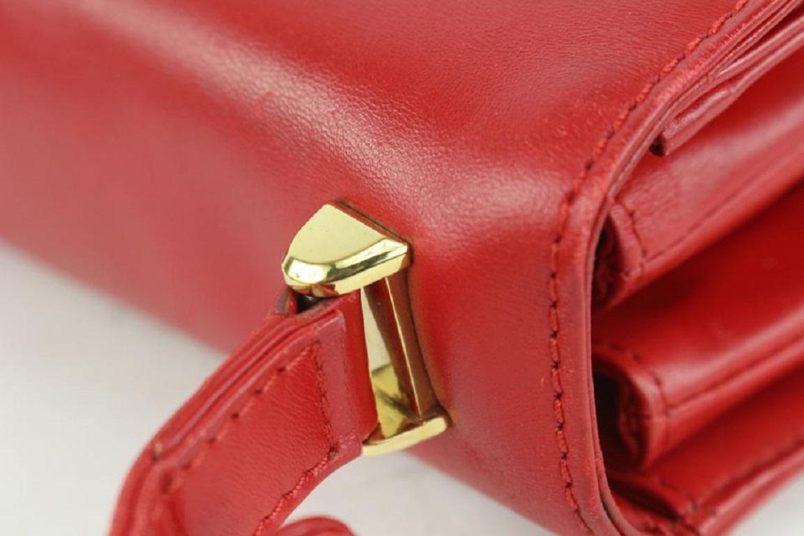 Louis Vuitton Red Leather Opera Line Delphes Messenger Flap Bag 1013lv9 For Sale 1