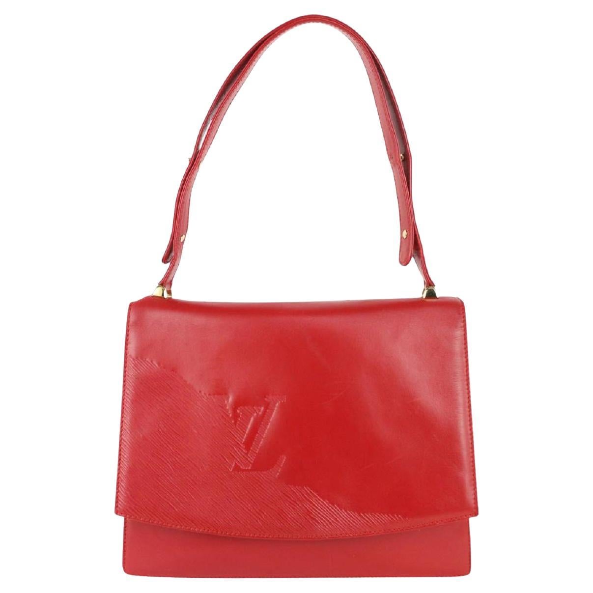 Louis Vuitton Red Leather Opera Line Delphes Messenger Flap Bag 1013lv9 For Sale