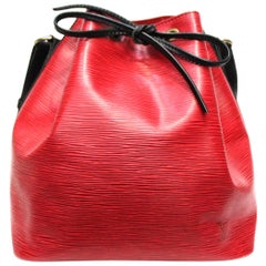 Louis Vuitton Red Leather Petit Noe Bag