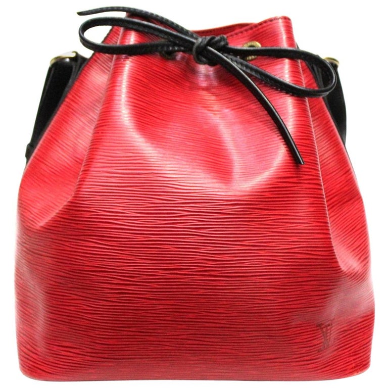 Louis Vuitton Red Leather Petit Noe Bag For Sale at 1stdibs