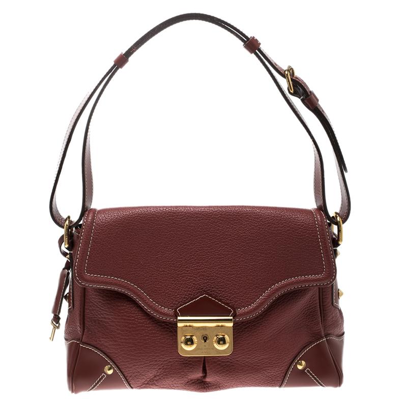 Louis Vuitton Red Leather Shoulder Bag