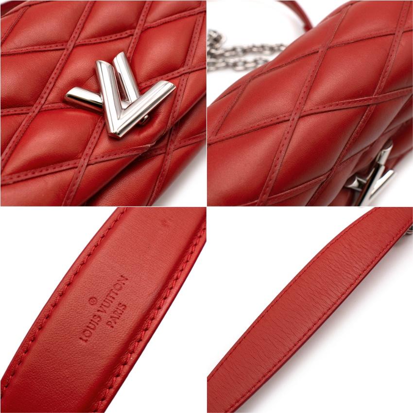 Louis Vuitton Red Leather Twist Quilted Mini Bag  In Excellent Condition In London, GB