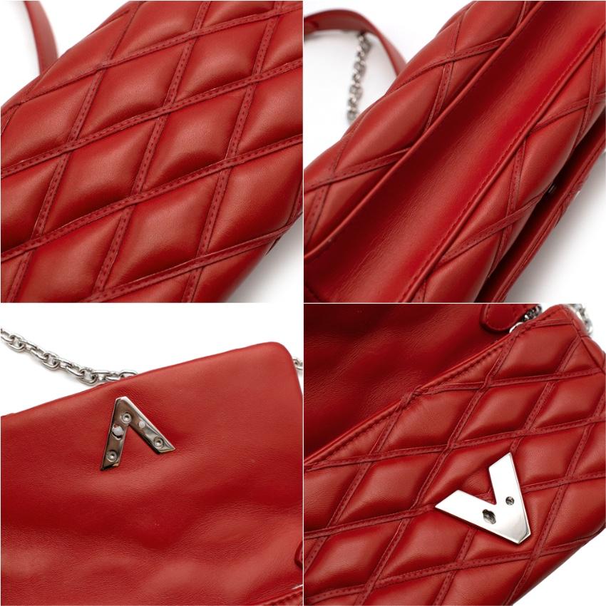 Women's or Men's Louis Vuitton Red Leather Twist Quilted Mini Bag 