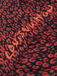 Louis Vuitton Red Leopard Print Scarf