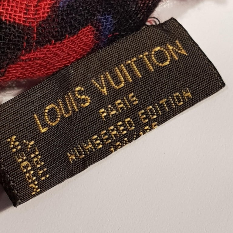 Louis Vuitton Red Leopard Print Scarf at 1stdibs