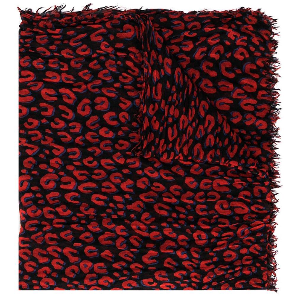 Louis Vuitton Red Leopard Print Scarf 
