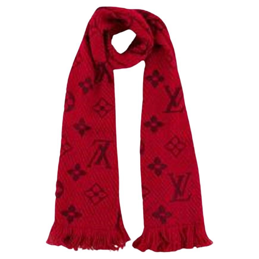 Louis Vuitton Red Logomania Shine Shawl For Sale