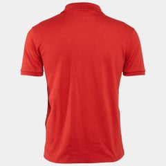 Louis Vuitton Red LV Embroidered Pique Cotton Polo T-Shirt S