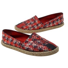 Louis Vuitton Red LV Monogram Espadrilles Flats