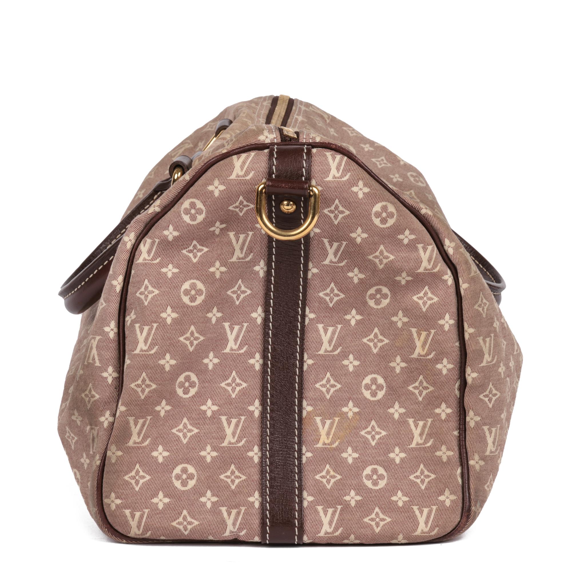 LOUIS VUITTON Red Monogram Canvas and Burgundy Calfskin Leather Mini Lin Speedy In Excellent Condition In Bishop's Stortford, Hertfordshire