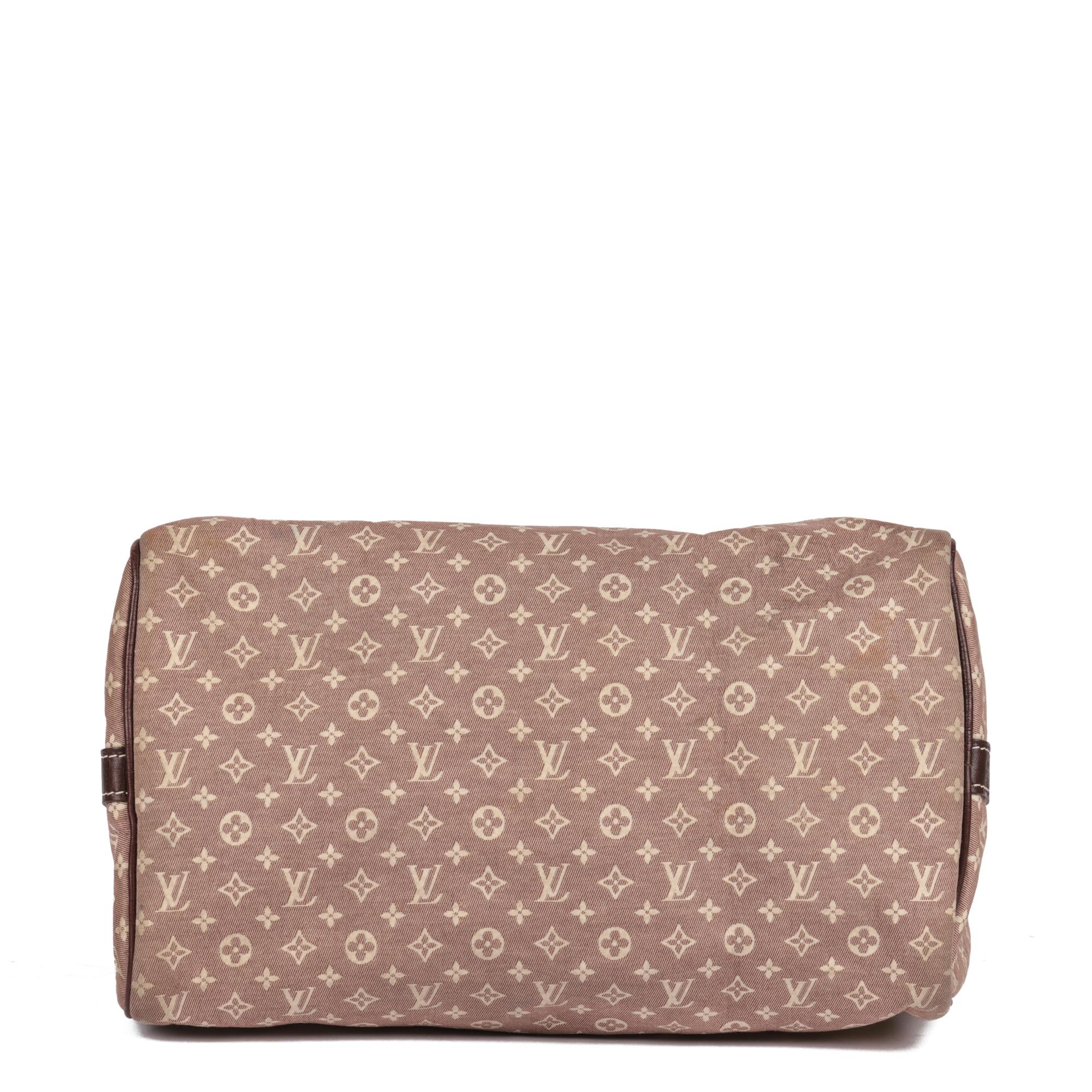 LOUIS VUITTON Red Monogram Canvas and Burgundy Calfskin Leather Mini Lin Speedy 2