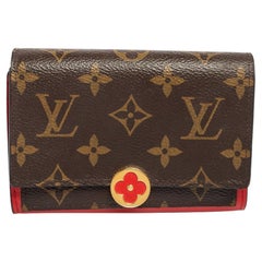 Louis Vuitton Red Monogram Canvas Flore Wallet