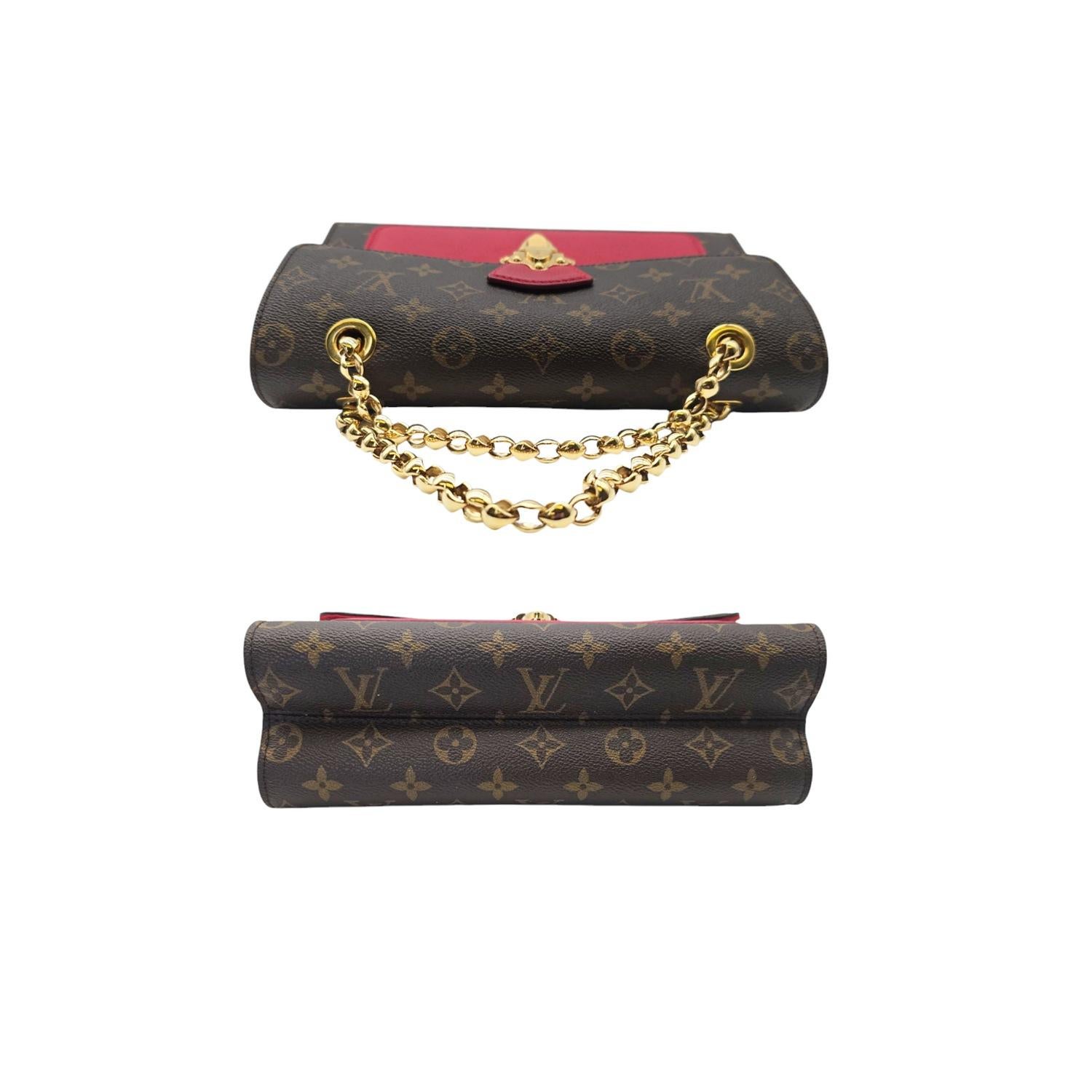Louis Vuitton Red Monogram Canvas Victoire Chain Bag For Sale 2