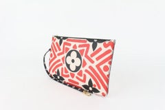 Louis Vuitton Red Monogram Crafty Neverfull Pochette MM or GM Wristlet 827lv7