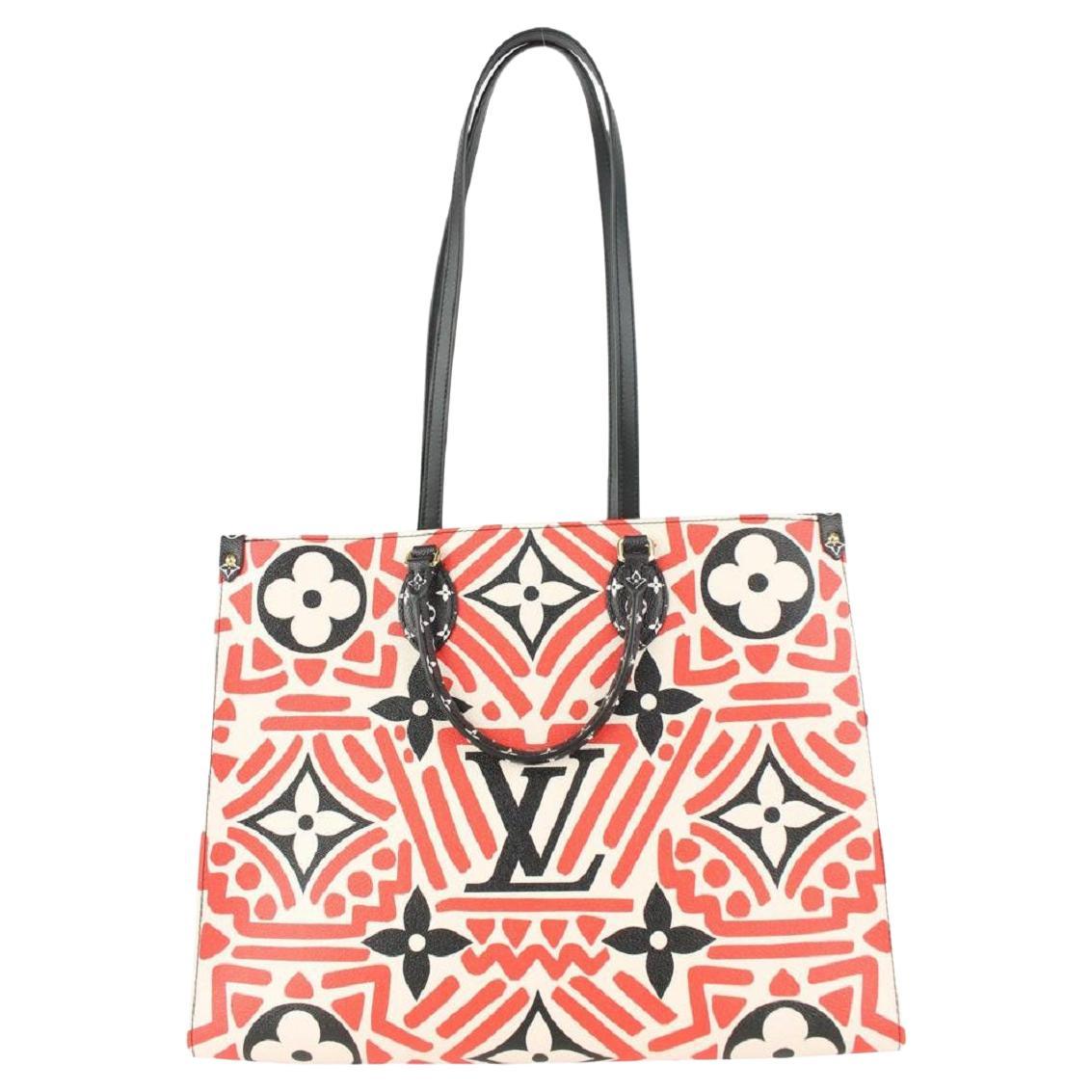 Louis Vuitton Red Monogram Crafty Onthego GM Tote Bag 2way 97lv40