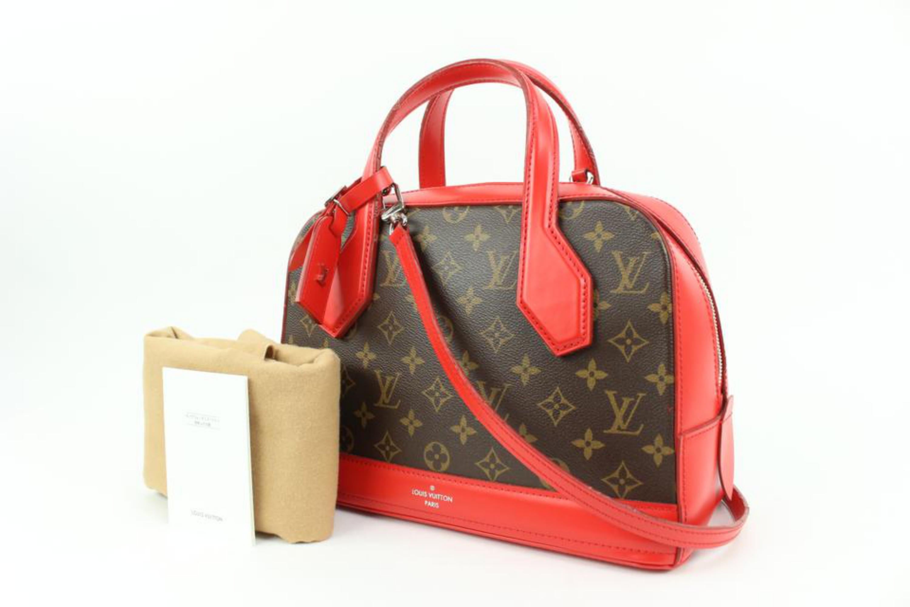 Louis Vuitton Red Monogram Dora PM Dome 2way Satchel Bag  10lk516s For Sale 4