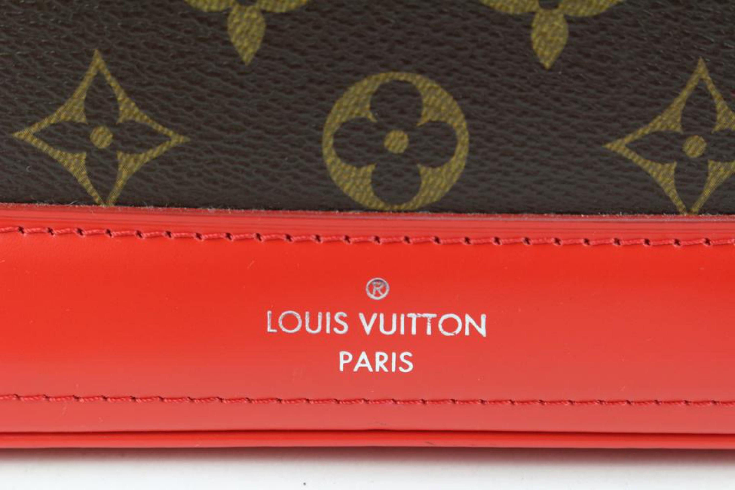 Brown Louis Vuitton Red Monogram Dora PM Dome 2way Satchel Bag  10lk516s For Sale