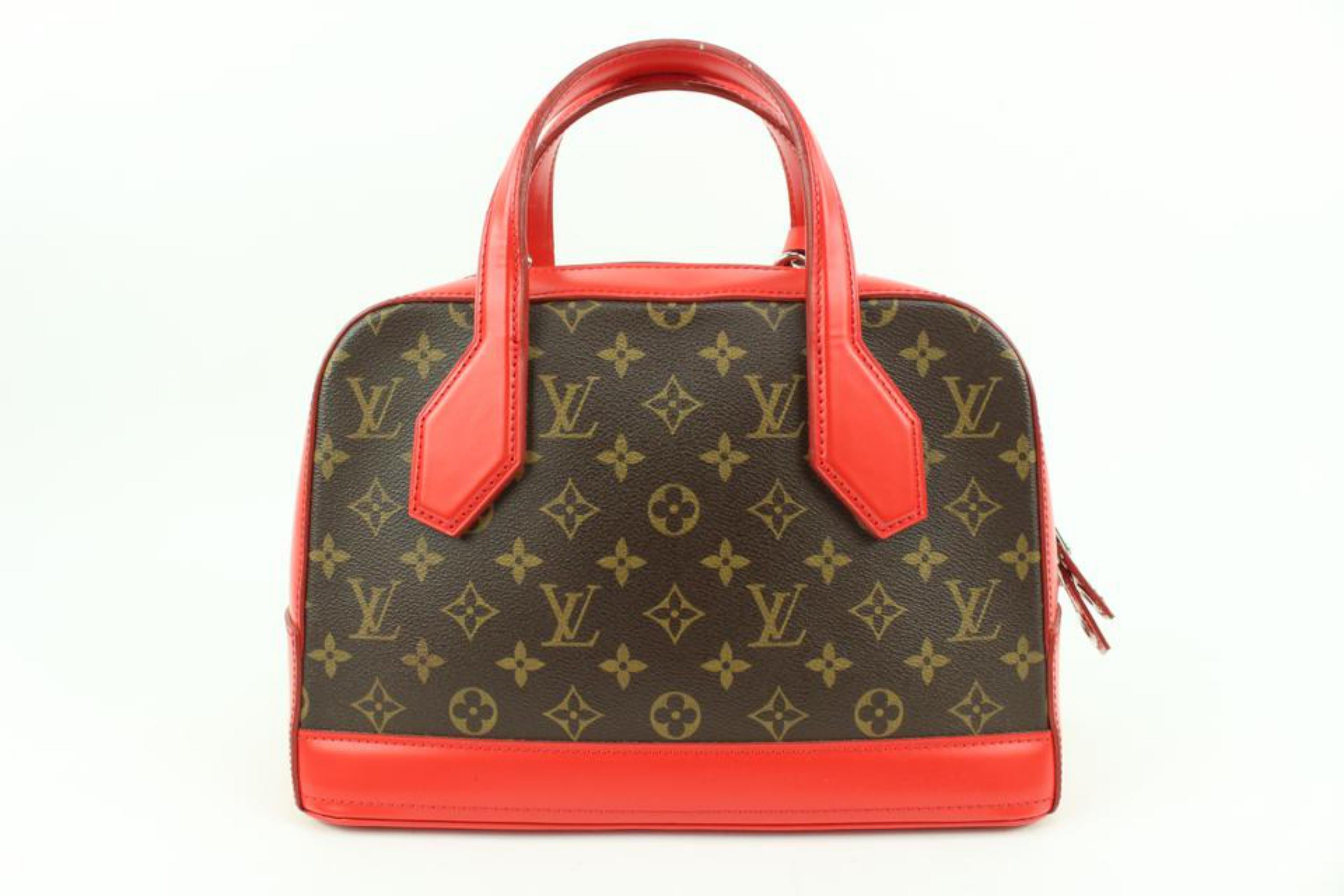 Louis Vuitton Red Monogram Dora PM Dome 2way Satchel Bag  10lk516s In Excellent Condition For Sale In Dix hills, NY