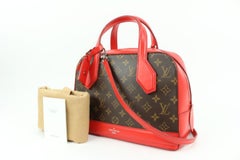 Louis Vuitton Red Monogram Dora PM Dome 2way Satchel Bag 77lk39s