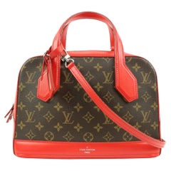 Louis Vuitton Red Monogram Dora PM Dome 2way Satchel Bag 77lk39s