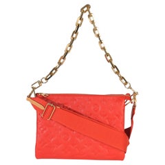 Louis Vuitton Red Monogram Embossed Lambskin Coussin PM