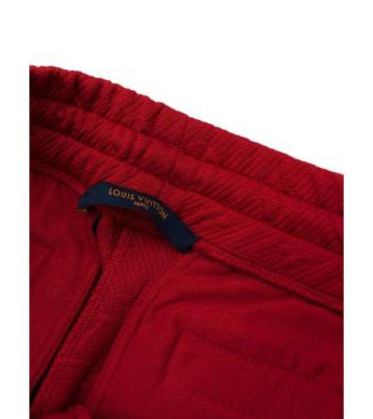 Louis Vuitton Red Monogram Embossed Track Pants For Sale at 1stDibs