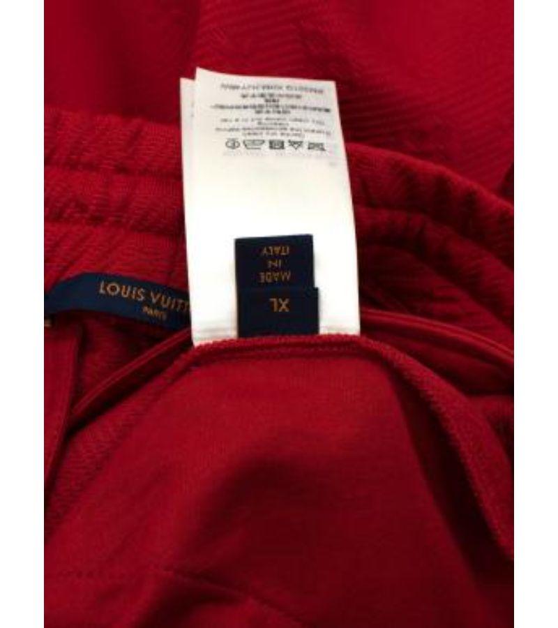 Louis Vuitton Red Monogram Embossed Track Pants For Sale 5