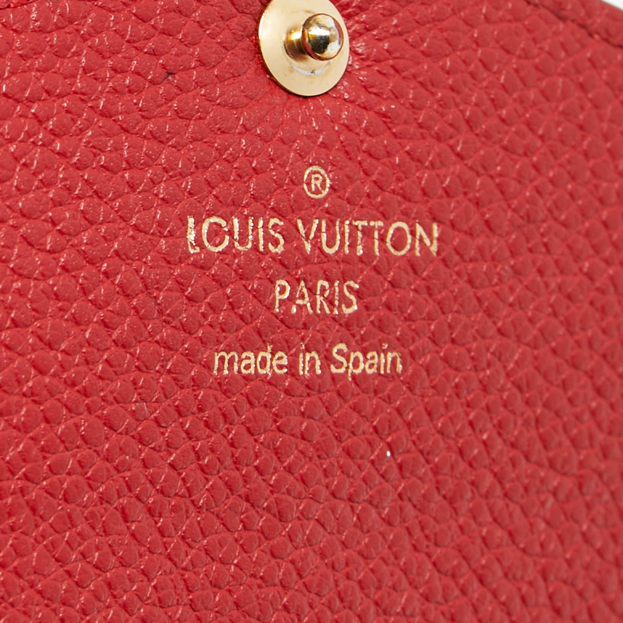 Louis Vuitton Red Monogram Empreinte Leather Sarah Wallet For Sale 6