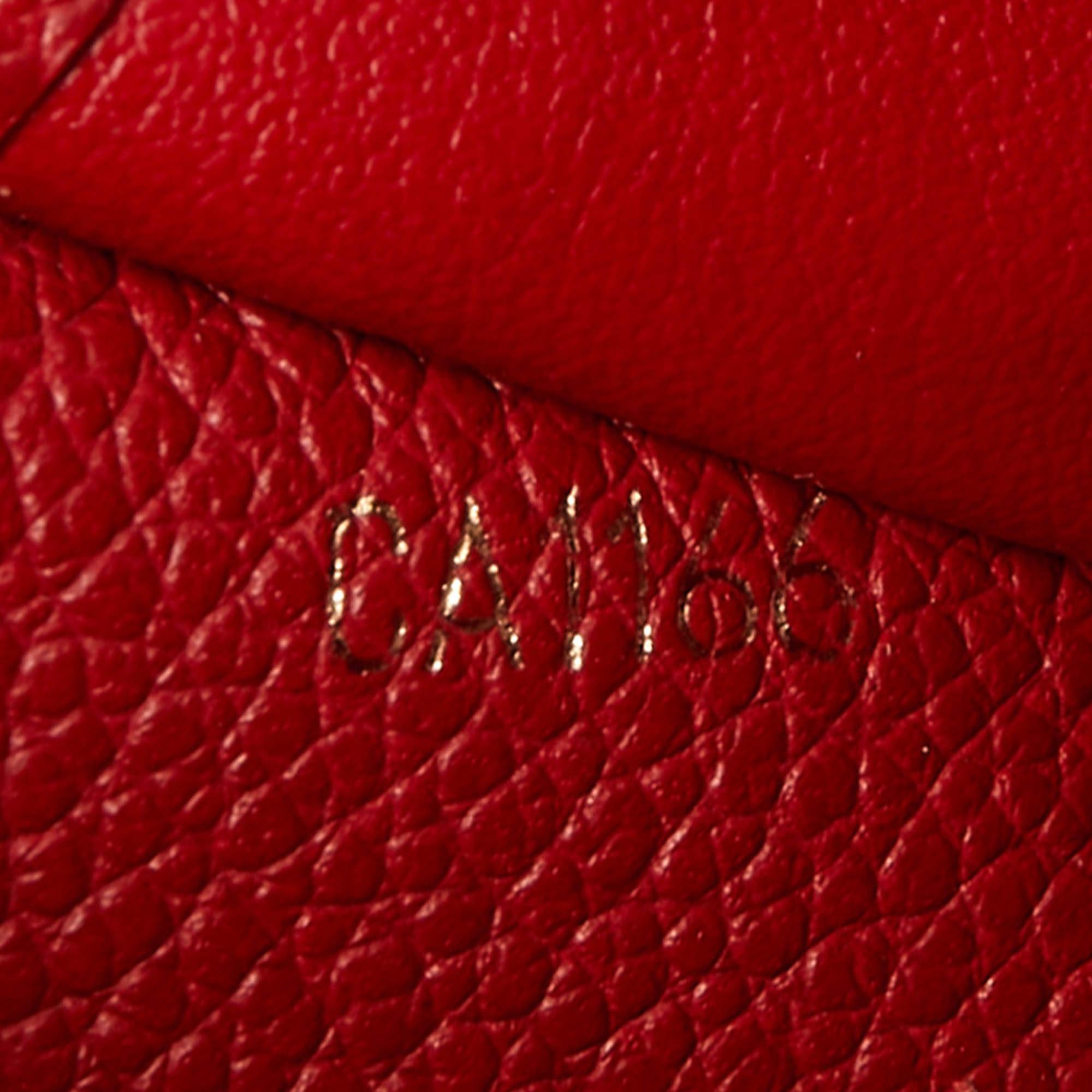 Louis Vuitton Red Monogram Empreinte Leather Sarah Wallet For Sale 8