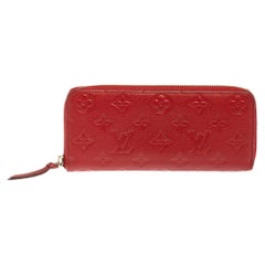 Louis Vuitton Red Monogram Empreinte Leather Zippy Wallet Louis