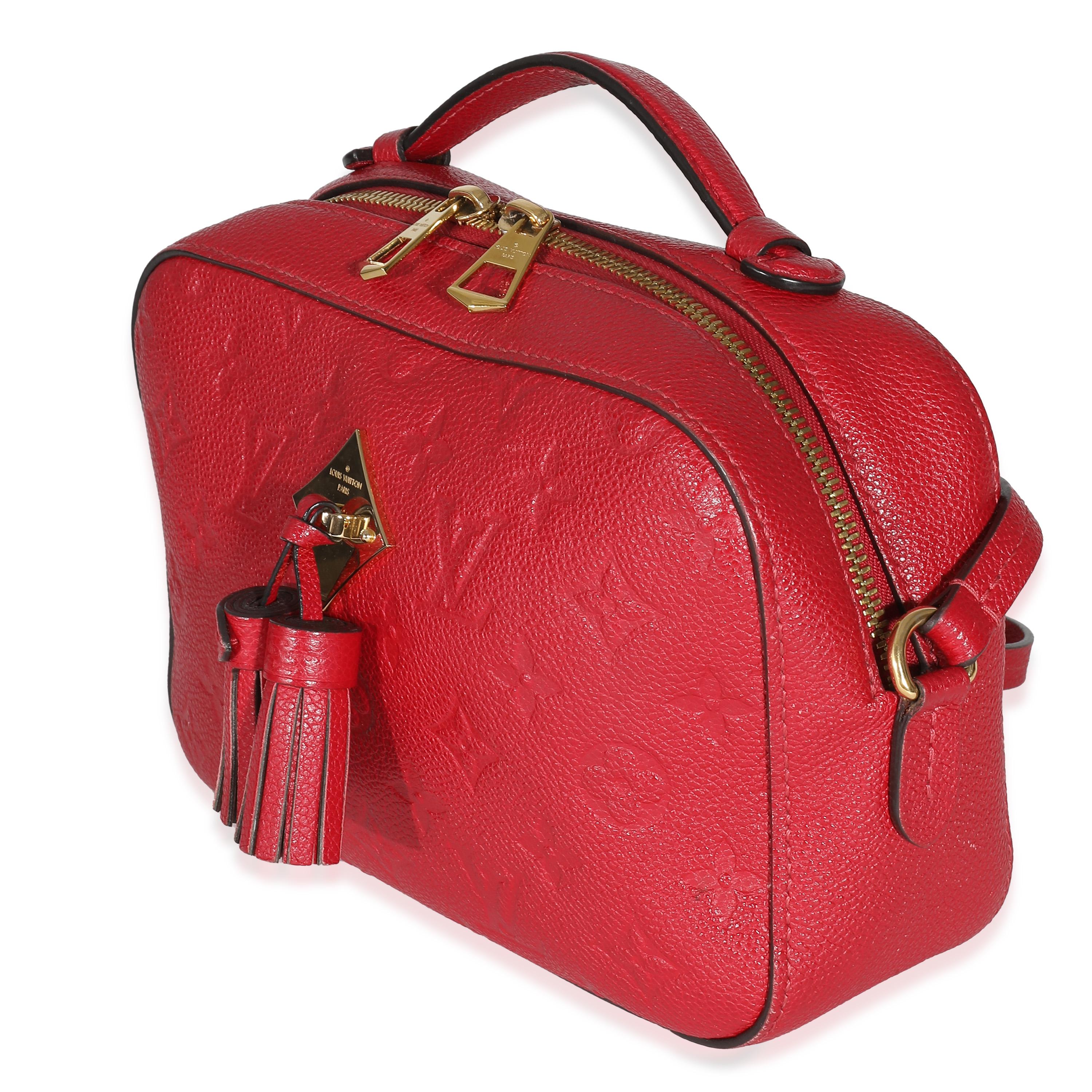 Women's or Men's Louis Vuitton Red Monogram Empreinte Saintonge Crossbody