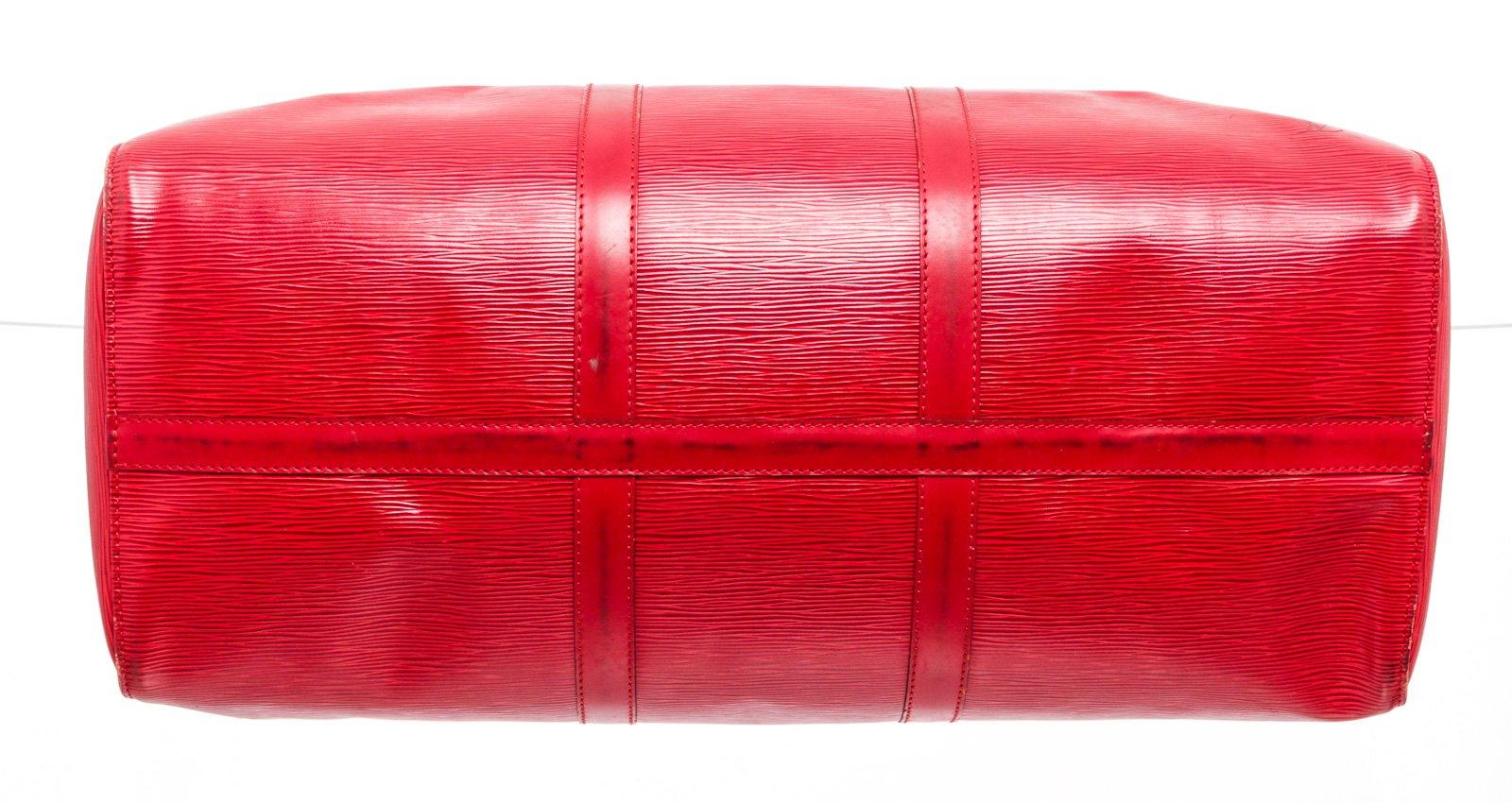 Louis Vuitton Red Monogram Epi leather Keepall 50cm Shoulder Bag 4