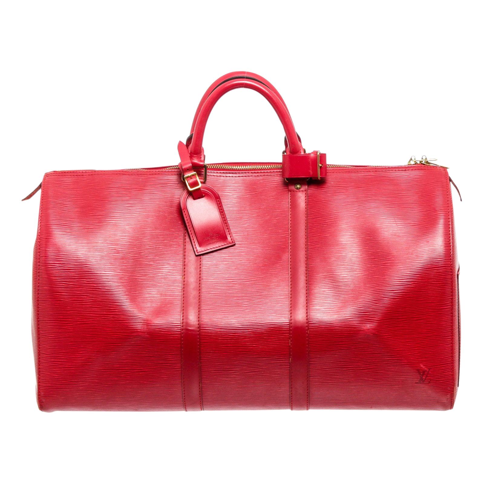 Louis Vuitton Red Monogram Epi leather Keepall 50cm Shoulder Bag