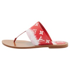 Louis Vuitton - Rosso Monogram Escale Canvas Palma Thong Flats Taglia 41