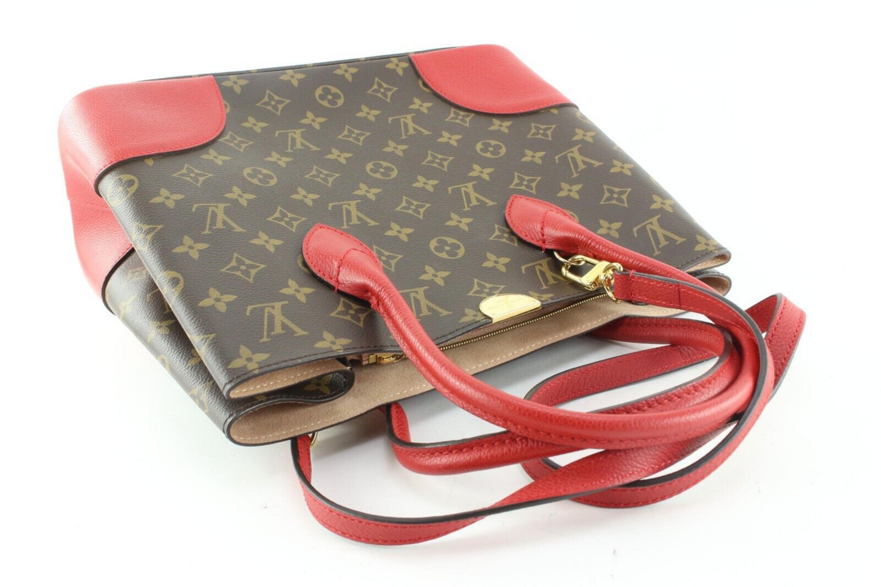 Louis Vuitton Red Monogram Flandrin 2way Tote 5LK0509 For Sale 3