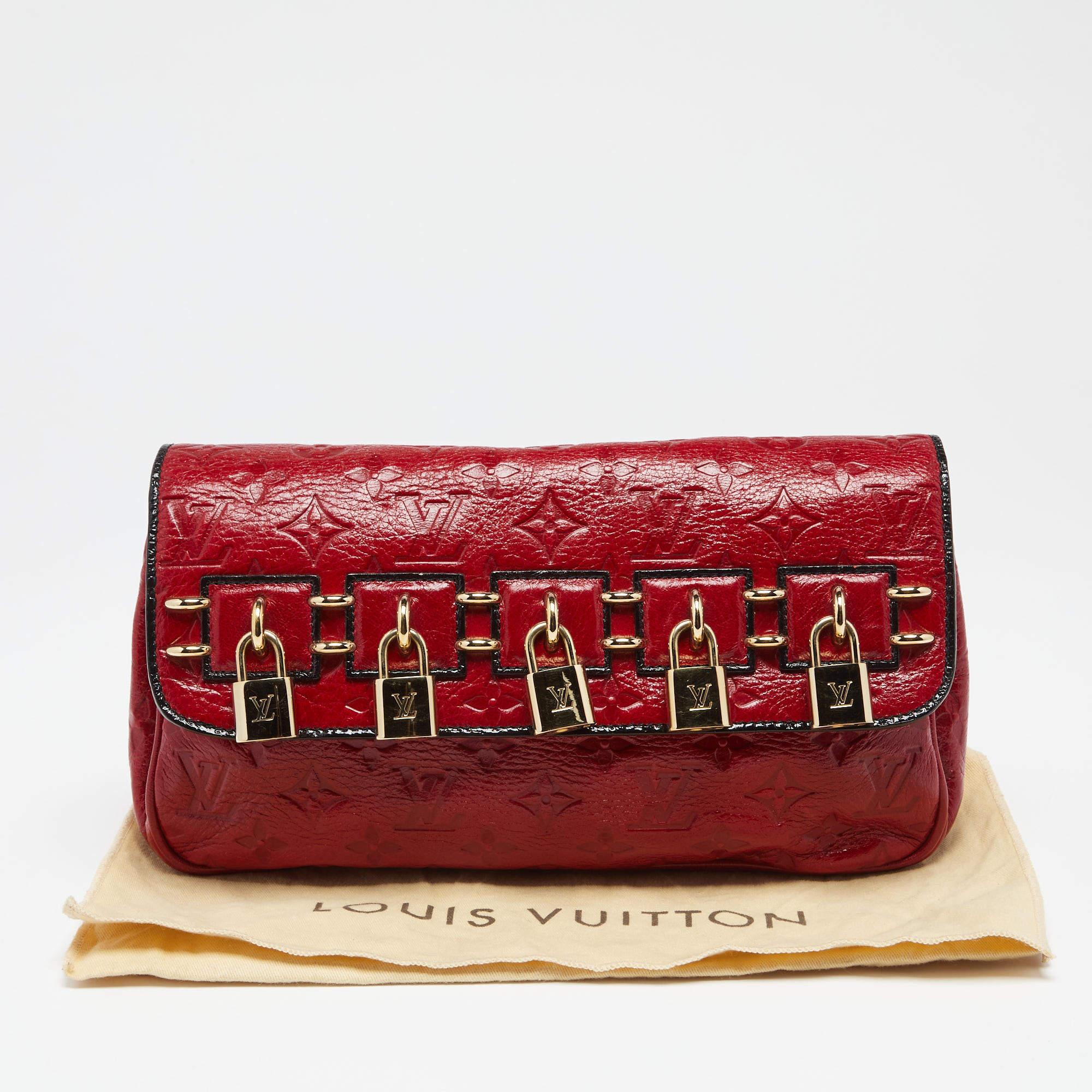 Louis Vuitton Red Monogram Glossy Leather My Deer Enigme Clutch 8