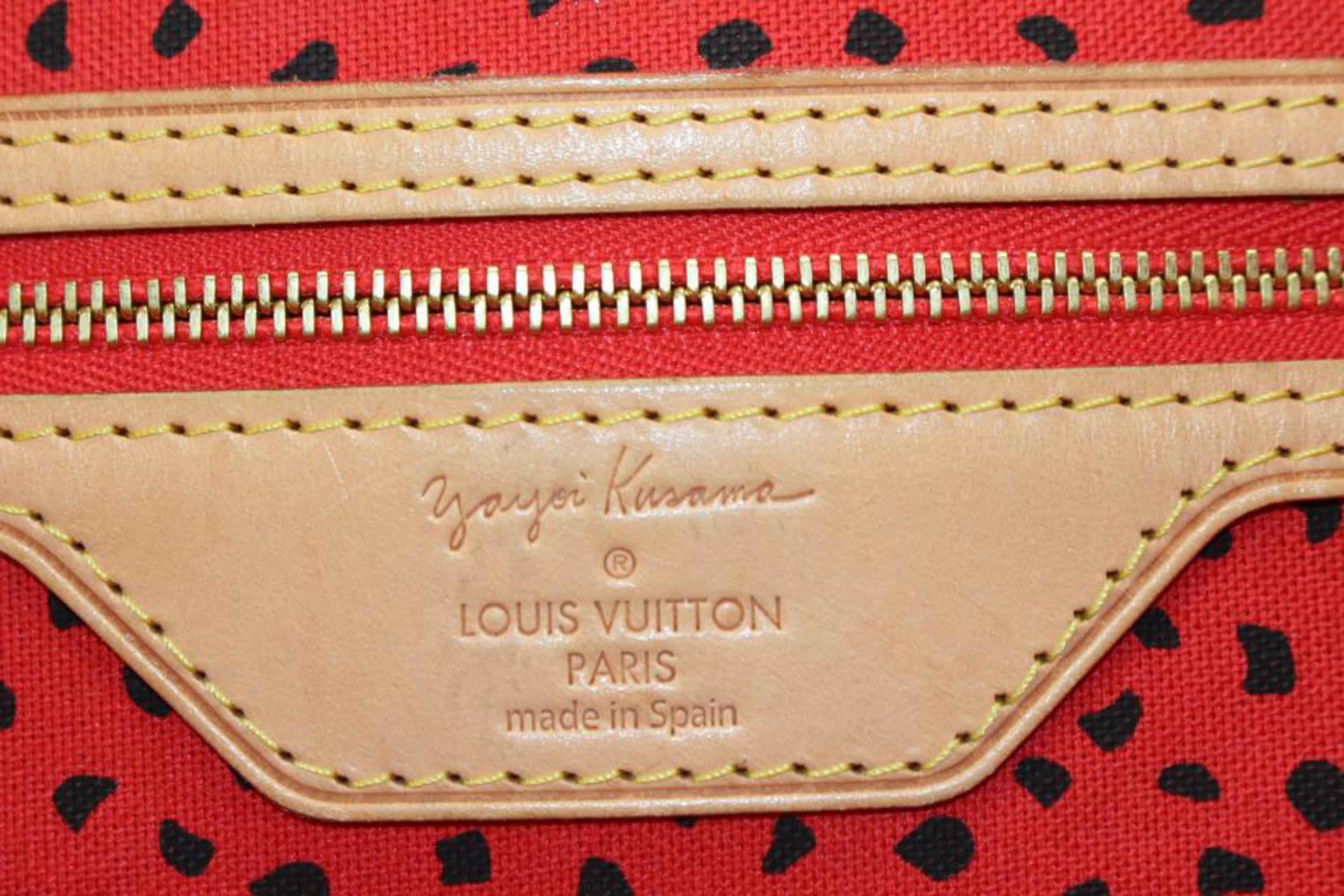 Louis Vuitton Red Monogram Infinity Dots Kusama Neverfull MM Tote 10lk69s 2