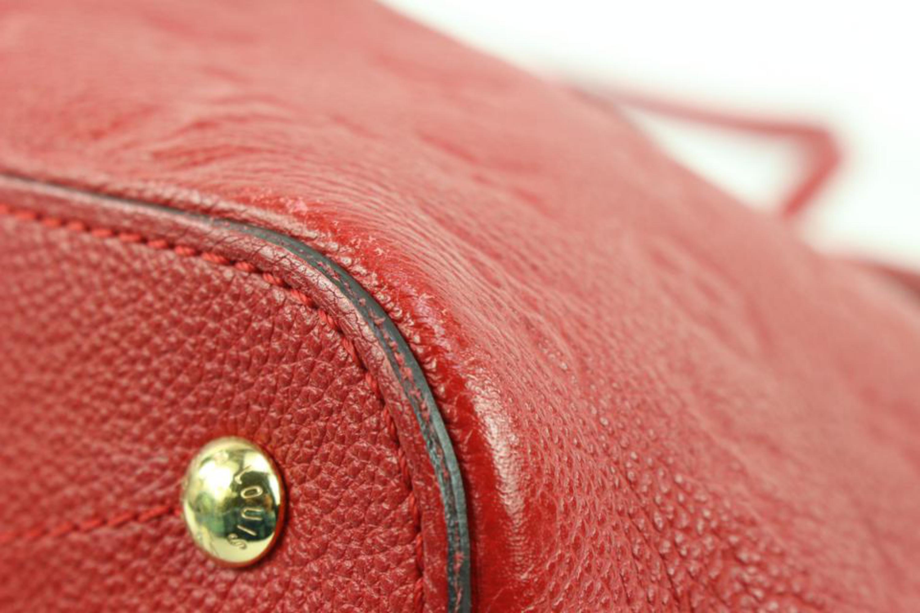 Louis Vuitton Red Monogram Leather Empreinte Mazarine PM 2way s28lv18 For Sale 2