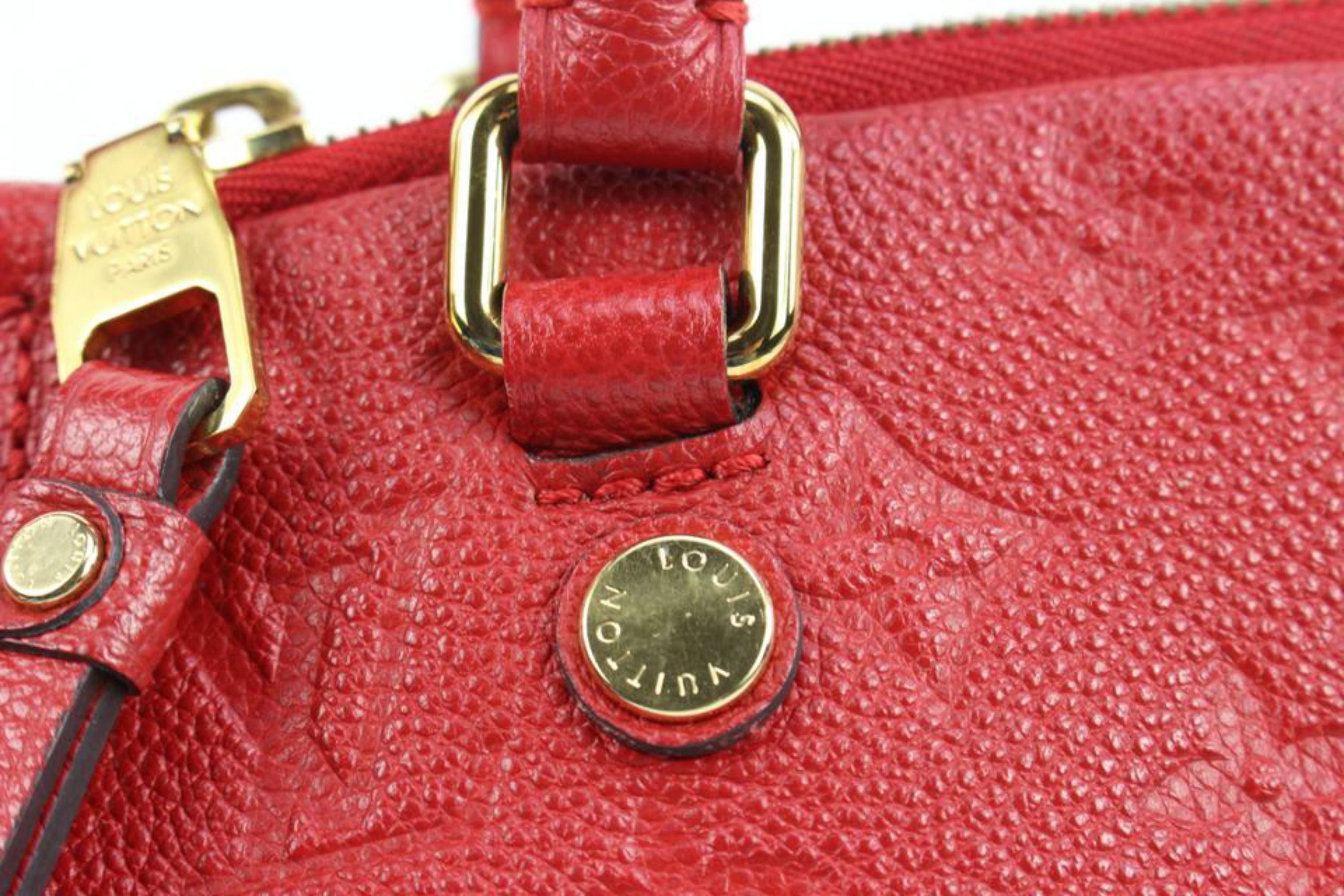Louis Vuitton Red Monogram Leather Empreinte Mazarine PM 2way s28lv18 For Sale 3