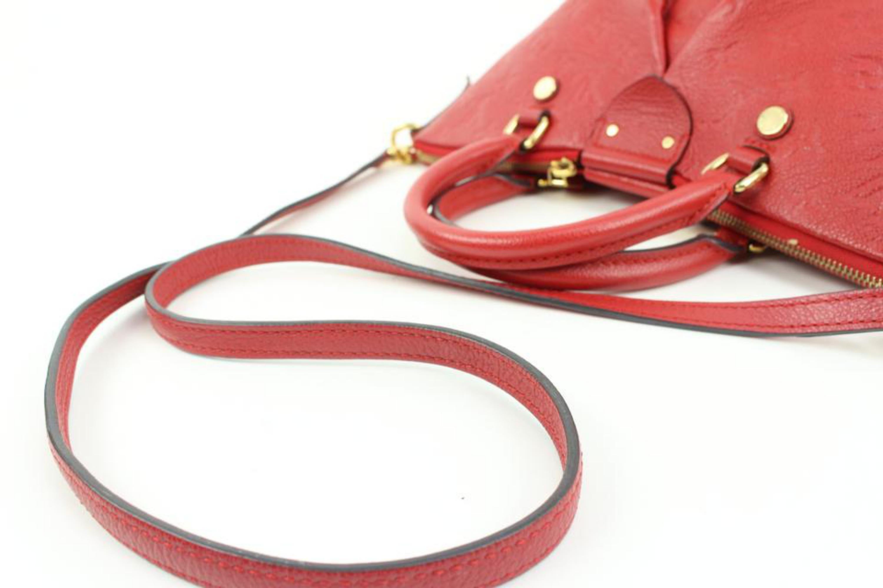 Orange Louis Vuitton Red Monogram Leather Empreinte Mazarine PM 2way s28lv18 For Sale