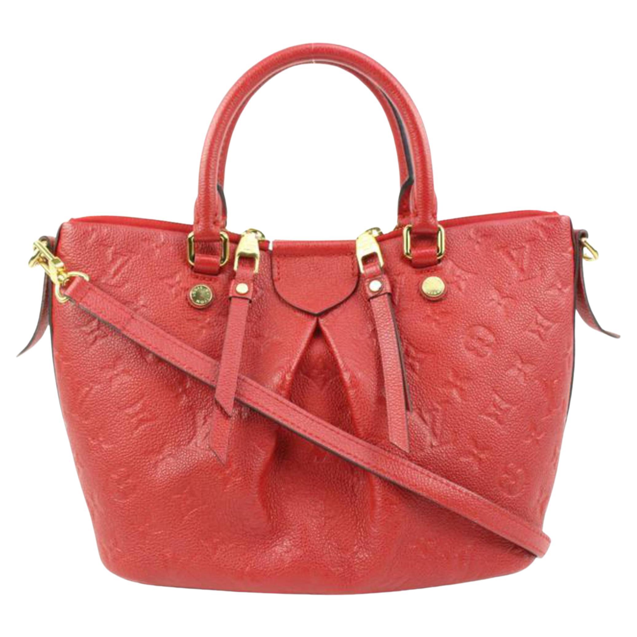 Louis Vuitton Red Monogram Leather Empreinte Mazarine PM 2way s28lv18