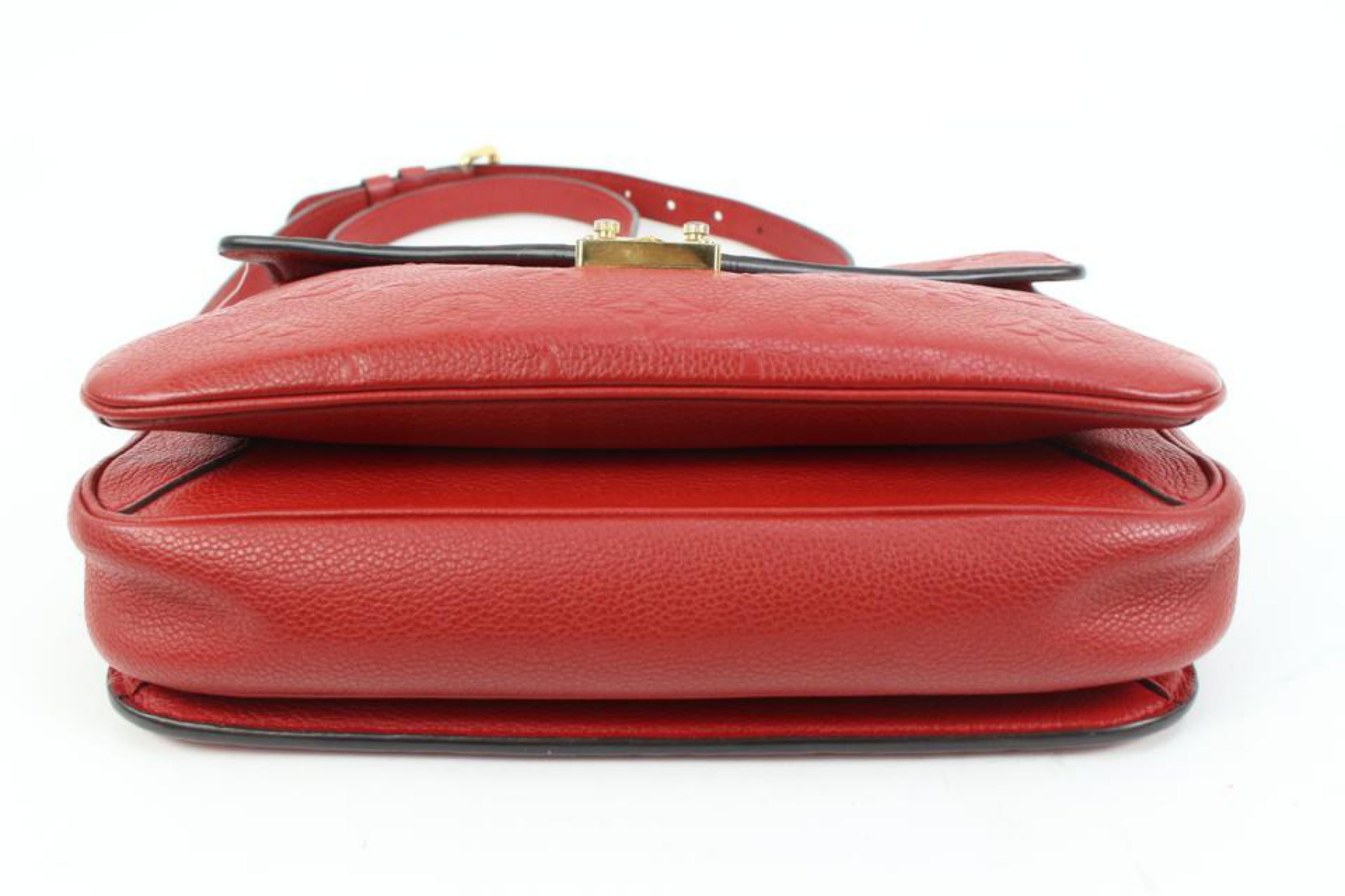 Louis Vuitton Red Monogram Leather Empreinte Pochette Metis Crossbody Bag 41lk78 For Sale 3