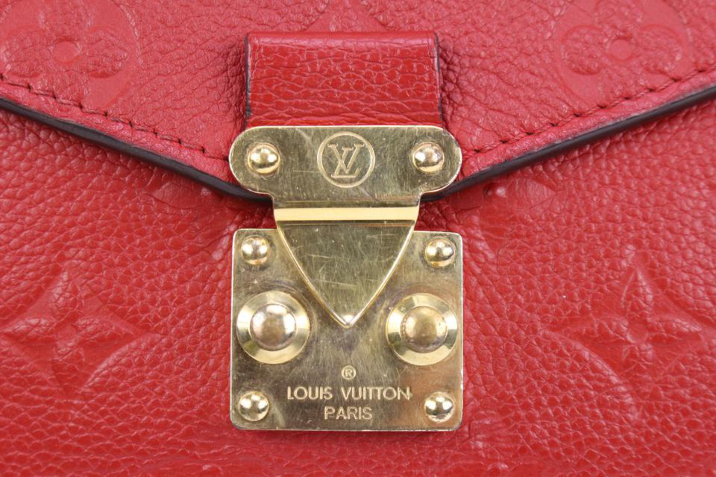 Louis Vuitton Red Monogram Leather Empreinte Pochette Metis Crossbody Bag 41lk78 For Sale 1