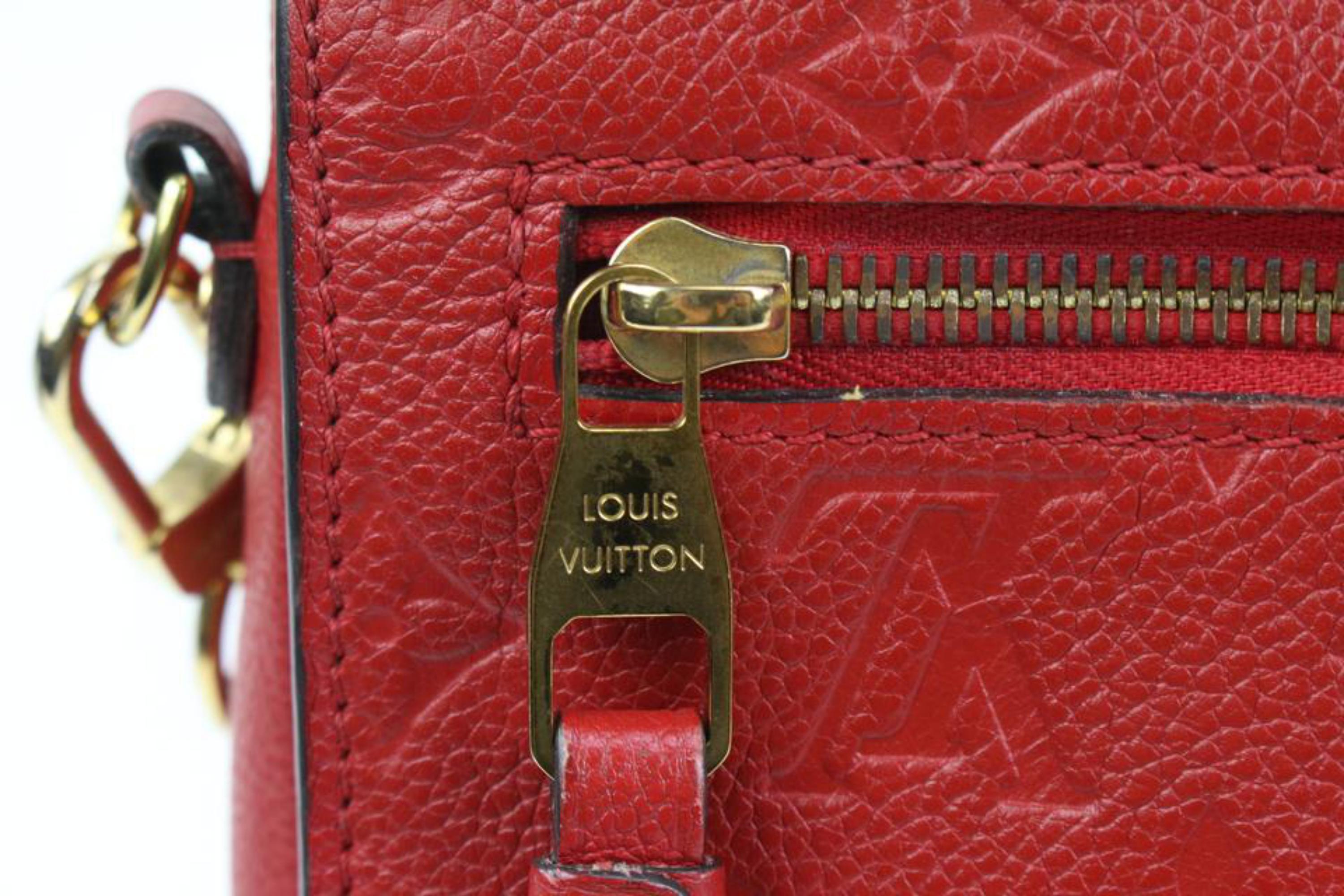 Louis Vuitton Red Monogram Leather Empreinte Pochette Metis Crossbody Bag 41lk78 For Sale 2