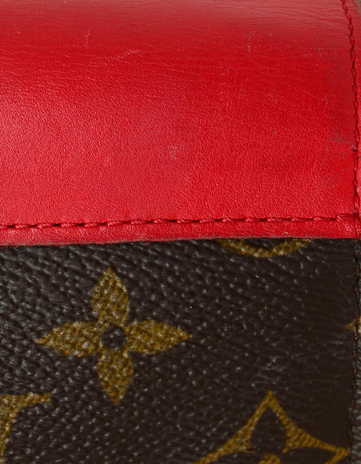 Louis Vuitton Red Monogram Leather Tribal Mask Wallet 2