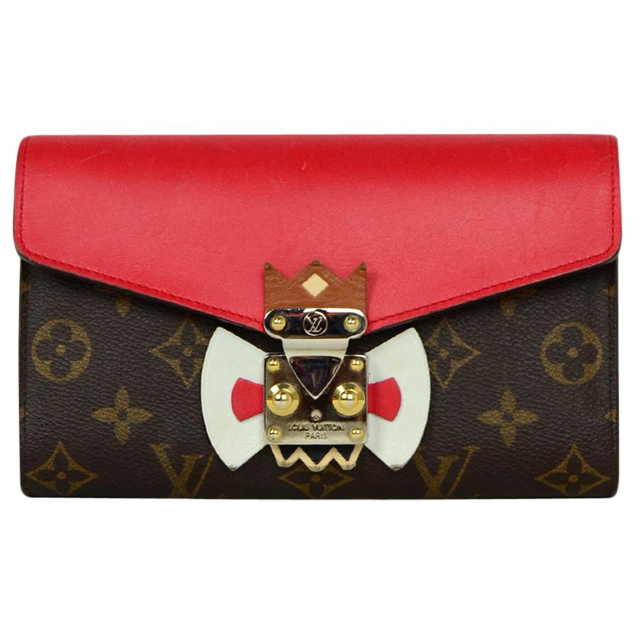 Louis Vuitton Red Monogram Leather Tribal Mask Wallet