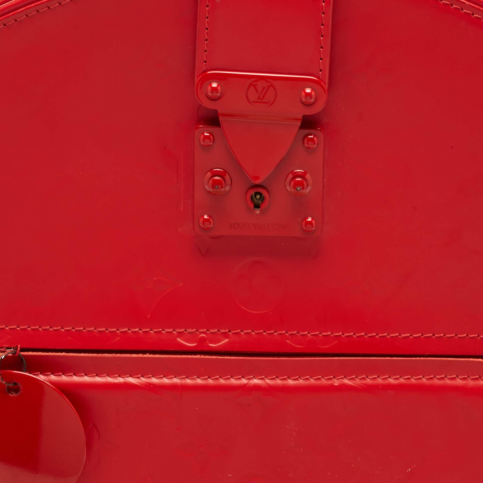Louis Vuitton Red Monogram Mat Leather Op Art Round Bag 7
