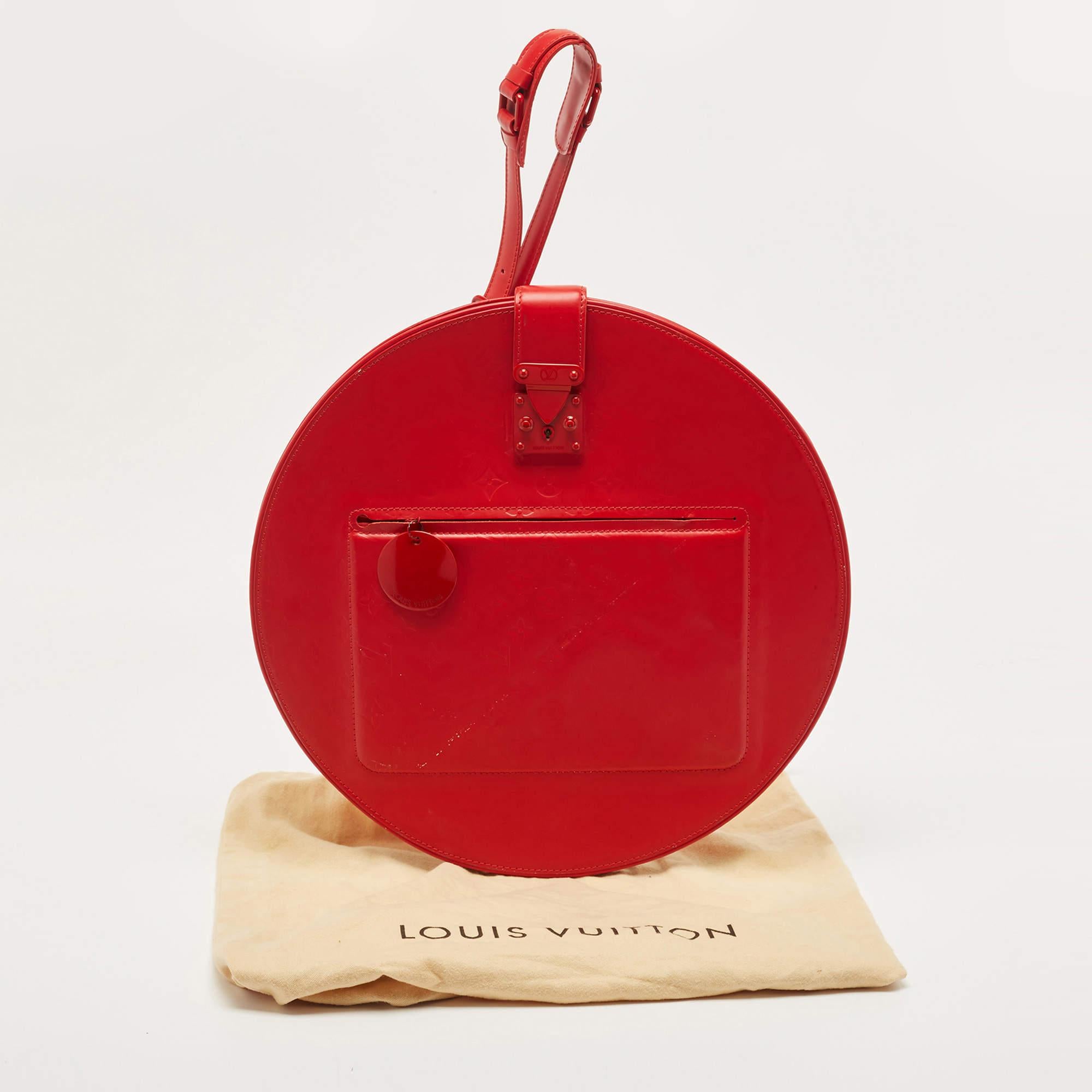 Women's Louis Vuitton Red Monogram Mat Leather Op Art Round Bag