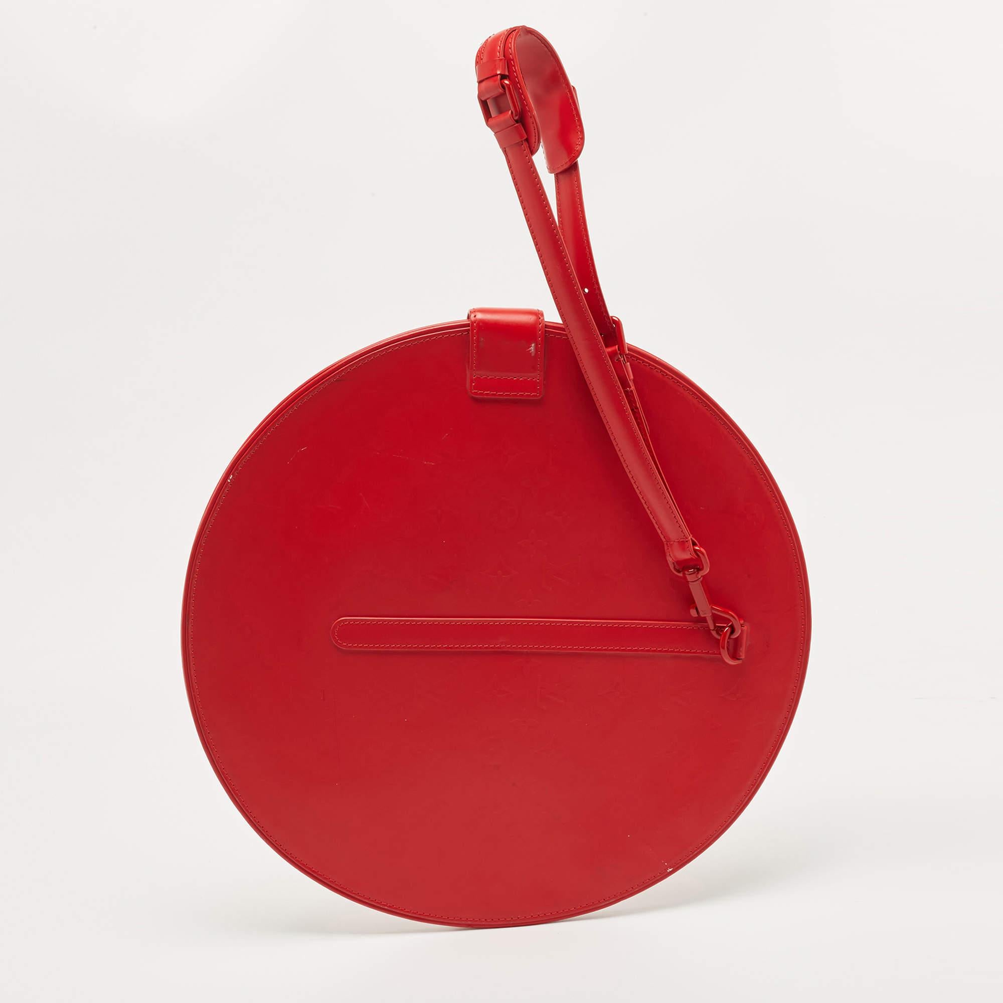 Louis Vuitton Red Monogram Mat Leather Op Art Round Bag 3