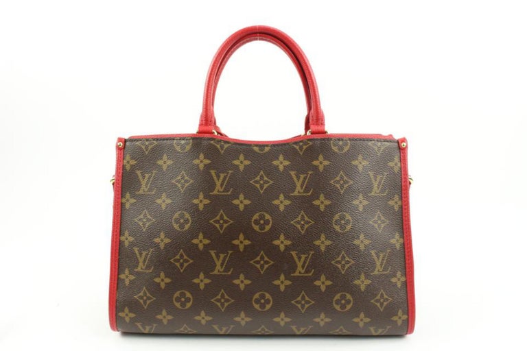 Louis Vuitton - Sac cabas Popincourt PM NM 2way rouge avec sangle 119lv56  avec monogramme sur 1stDibs